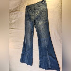 Cello Elastic Bell Bottom With Front Split Sz M